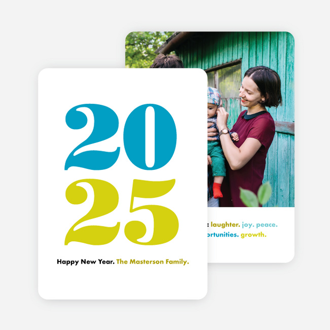 Bright Type New Year Cards - Blue