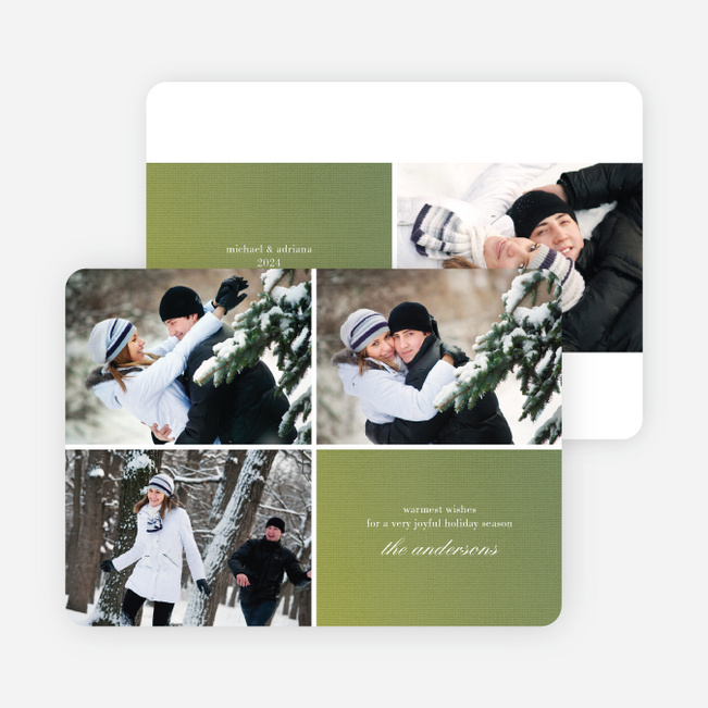 Fabric Circles Holiday Photo Cards - Keylime