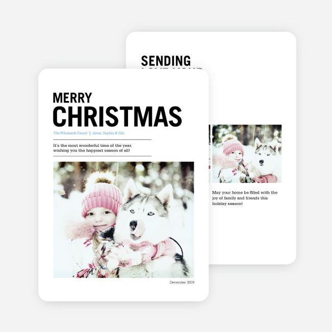 Merry Christmas Newsflash Cards - Blue