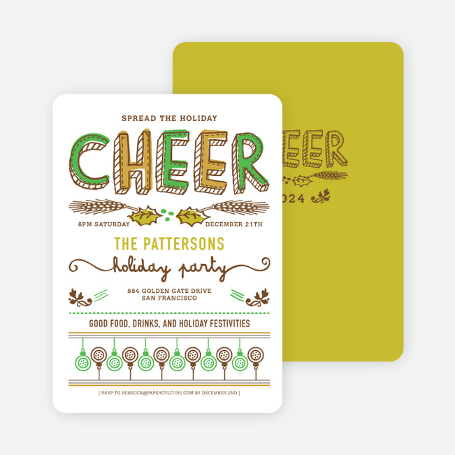 Spread the Holiday Cheer Holiday Invitations - Pistachio