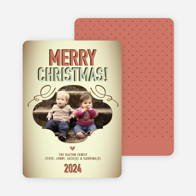 Vintage Christmas Holiday Photo Cards - Salmon