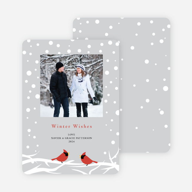 Cardinal Greetings Holiday Photo Cards - Nickel