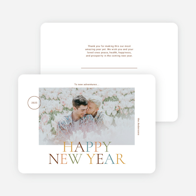 Festive Flourish New Year Cards and Invitations - Multi