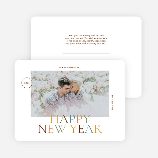 Festive Flourish New Year Cards and Invitations - Multi
