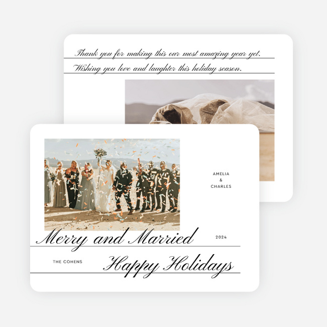 Hand-Lettered Love Holiday Cards and Invitations - White