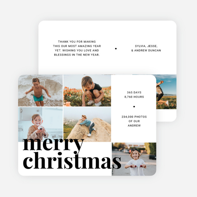 From Jan to Dec Christmas Cards - White