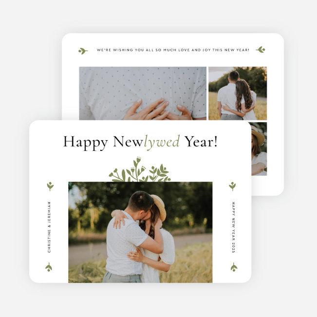 Sylvan Silhouette New Year Cards and Invitations - Green