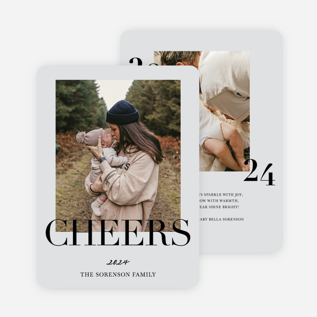 Embracing Cheer Holiday Cards and Invitations - Gray