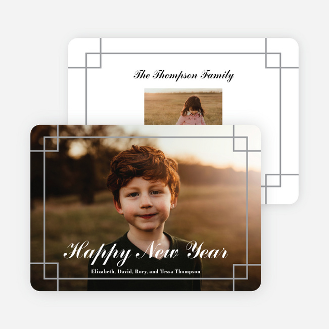 Hearth & Home New Year Cards and Invitations - White