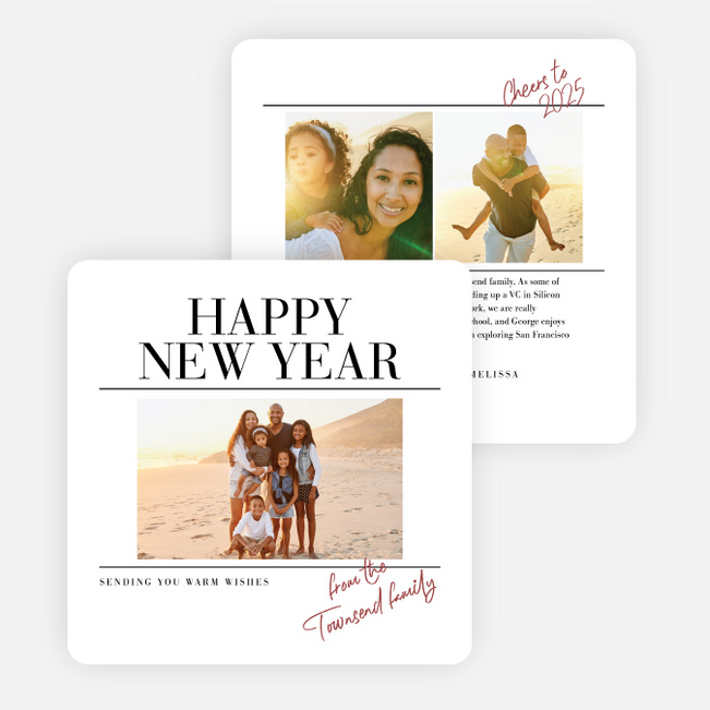 Extra Extra New Year Cards and Invitations - Red