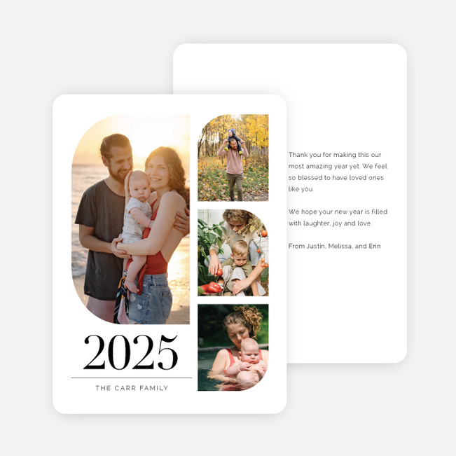 A Twist on Tradition New Year Cards and Invitations - White