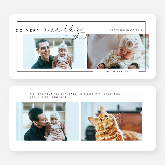 So Very Merry Holiday Cards and Invitations - White