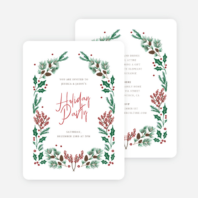 Rustic Wishes Holiday Cards and Invitations - White