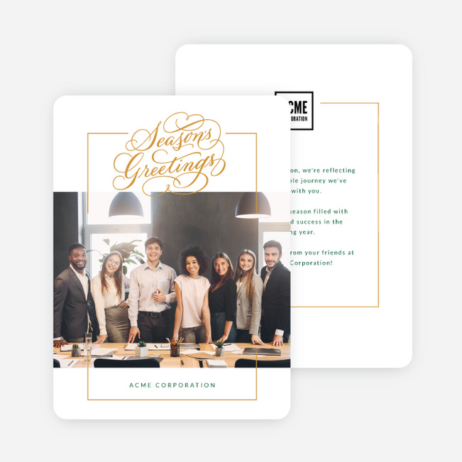 Seasonal Snapshot Corporate Holiday Cards & Corporate Christmas Cards - Yellow