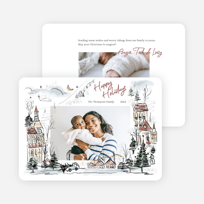 Whimsy Wonderland Holiday Cards and Invitations - White