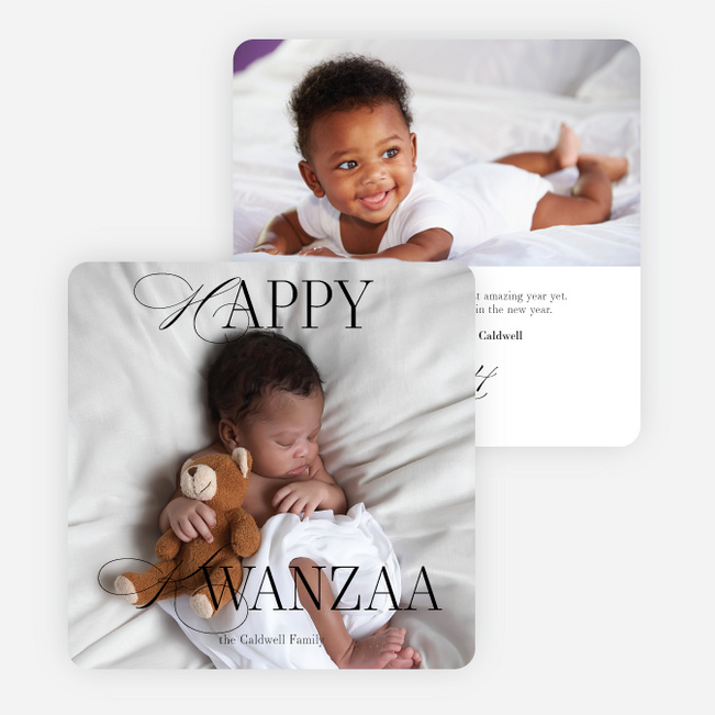 Elegantly Flourished Kwanzaa Cards - White