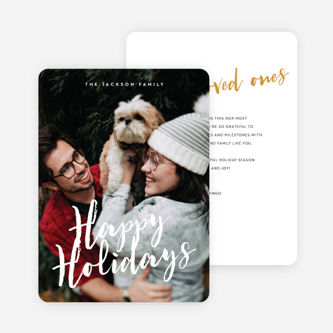 Festive Greetings Holiday Cards and Invitations - White