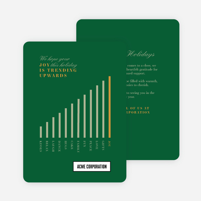 Trending Joy Corporate Holiday Cards & Corporate Christmas Cards - Green