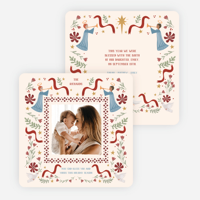 Angelic Greetings Christmas Cards - Beige