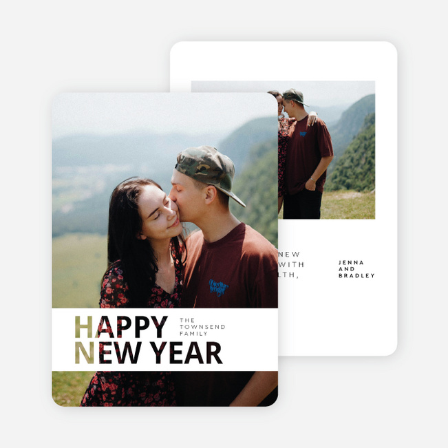 Just Us New Year Cards and Invitations - White