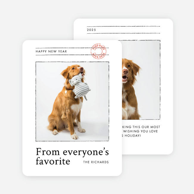 Most Pawsome of All New Year Cards and Invitations - White