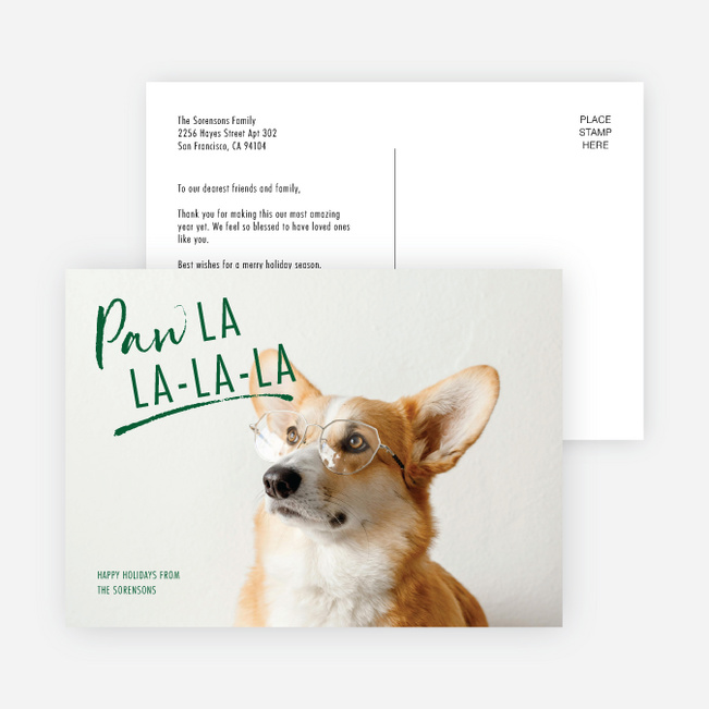 Spreading Pawsitive Vibes Holiday Cards and Invitations - Green