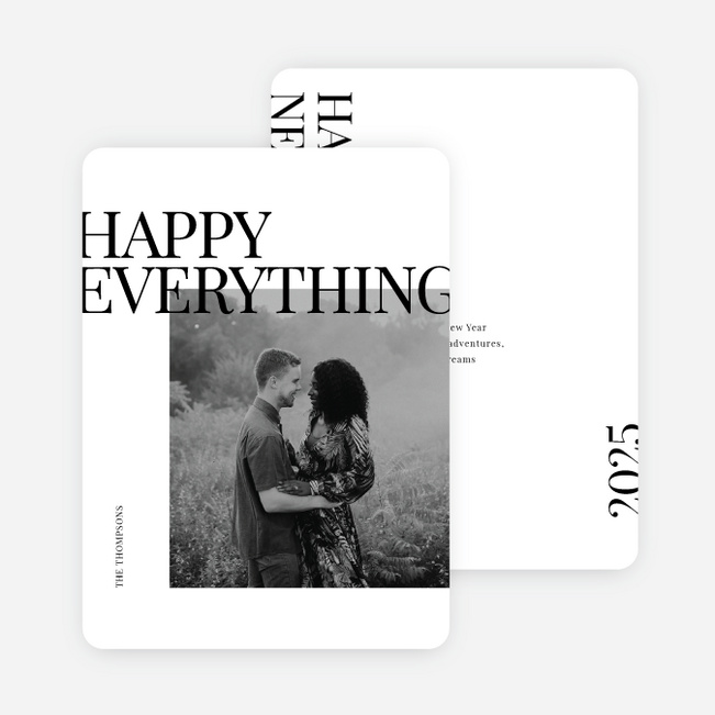 Everything Bright New Year Cards and Invitations - White