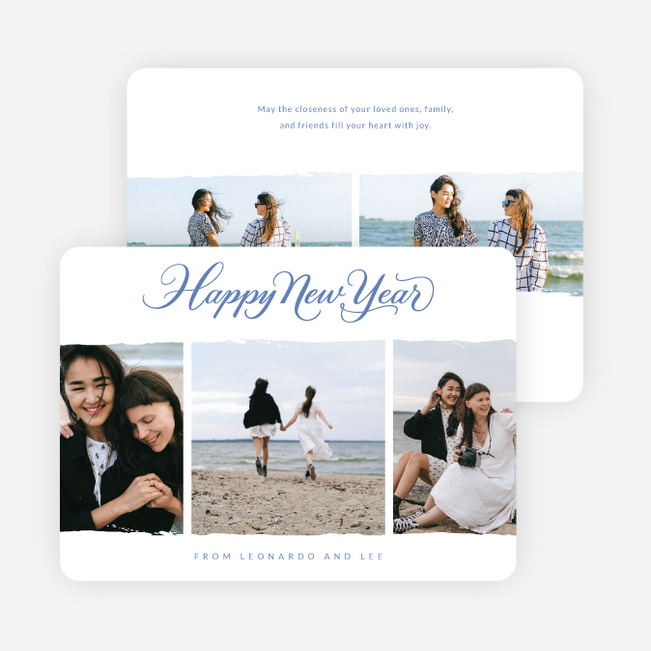 Softly Captured New Year Cards and Invitations - Blue