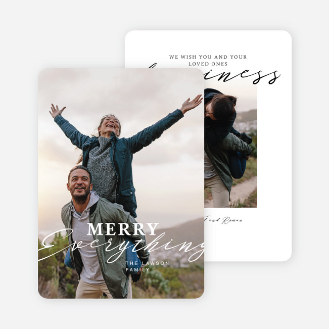 Blissful Snapshot Holiday Cards and Invitations - White