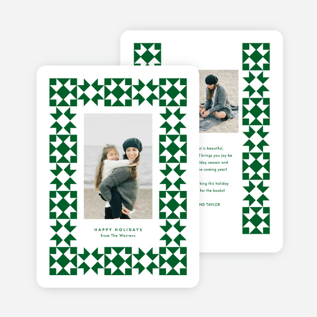 Festive Folks Holiday Cards and Invitations - Green