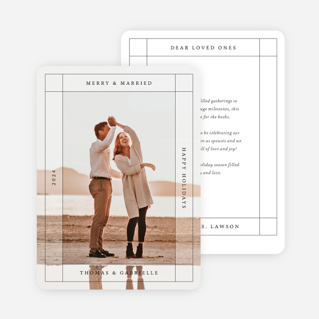 Sharing Married Merriment Holiday Cards and Invitations - White