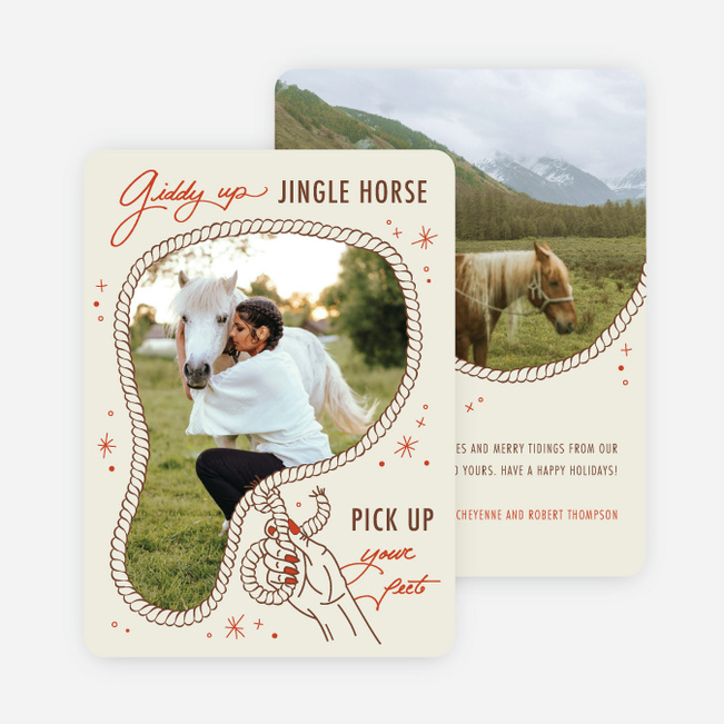 Wranglin’ Up Some Cheer Holiday Cards and Invitations - Beige