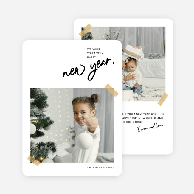 All Taped Up Holiday Cards and Invitations - White