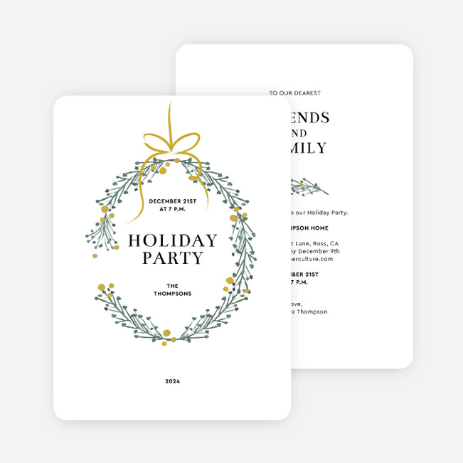 Bowtiful Seasons Greetings Holiday Cards and Invitations - White