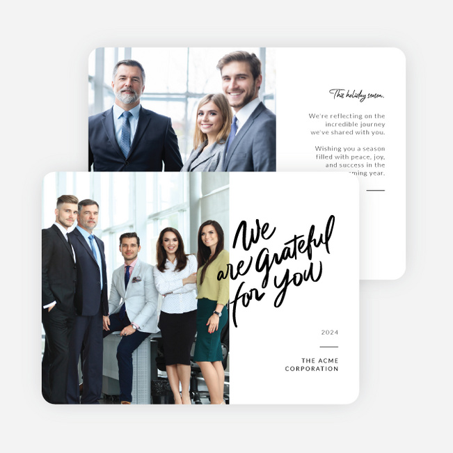 Grateful Spirit Corporate Holiday Cards & Corporate Christmas Cards - White