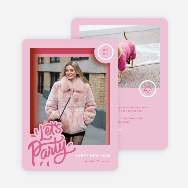 Holidays in Plastic are Fantastic New Year Cards and Invitations - Pink