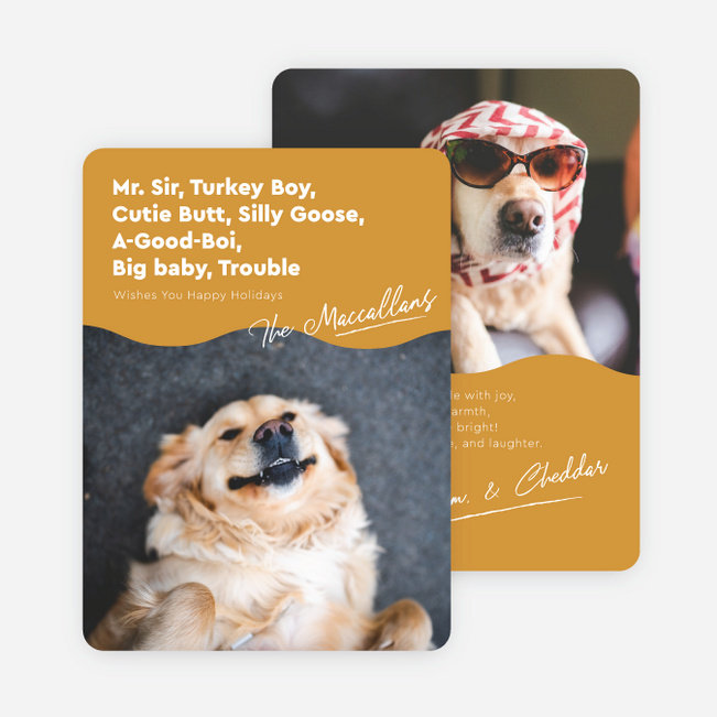 Menagerie of Mischief Holiday Cards and Invitations - Yellow