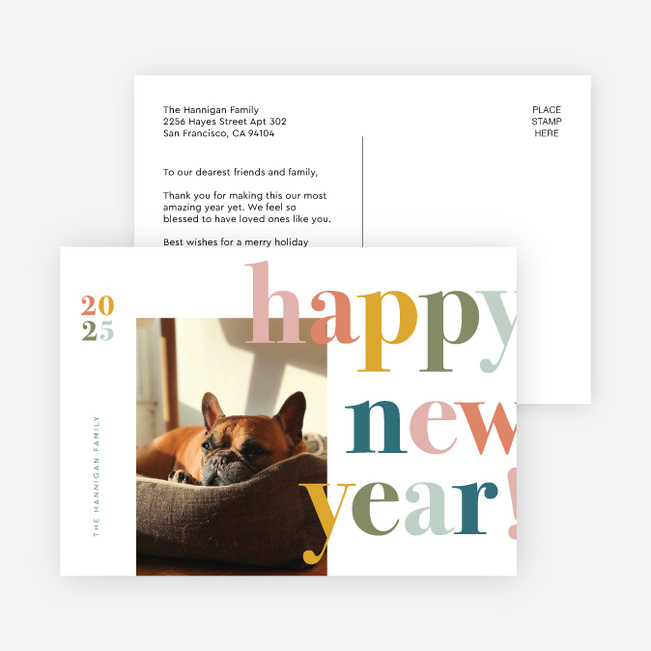 Stylishly Said New Year Cards and Invitations - Multi