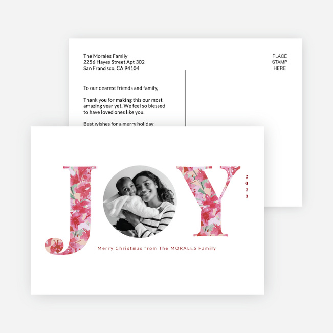 Picturing Joy Personalized Christmas Cards - Pink