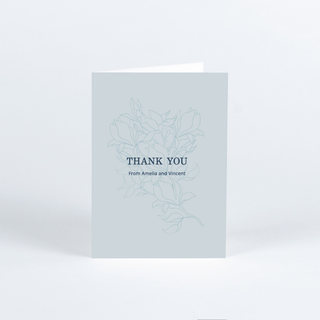 Vintage Garden Wedding Thank You Cards - Blue