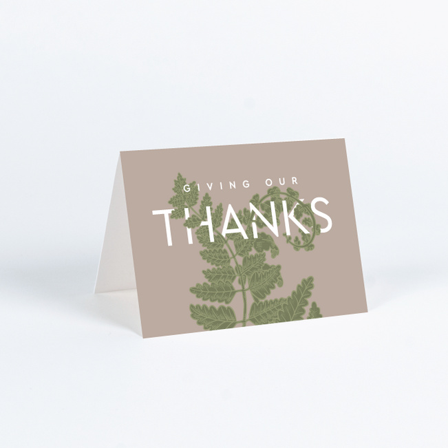 Fern Wrap Wedding Thank You Cards - Brown