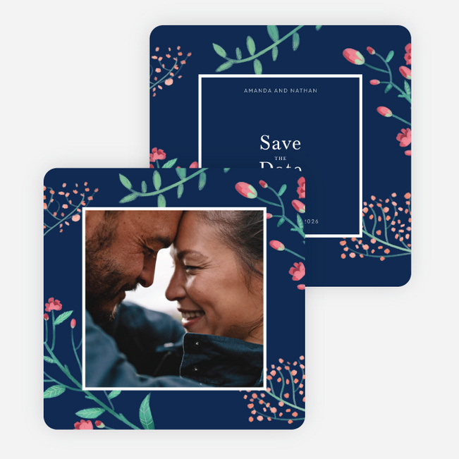 Naturally Framed Save the Date Cards - Blue