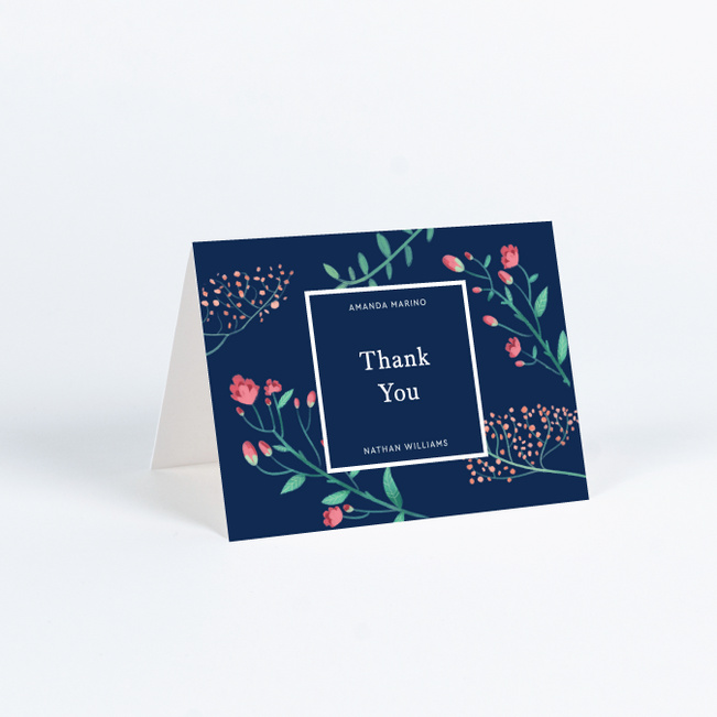 Naturally Framed Wedding Thank You Cards - Blue