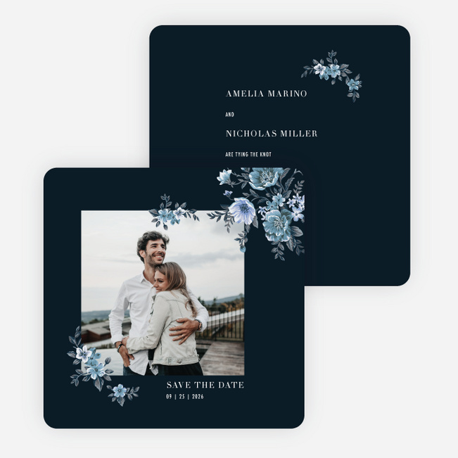 Love At Midnight Save the Date Cards - Blue