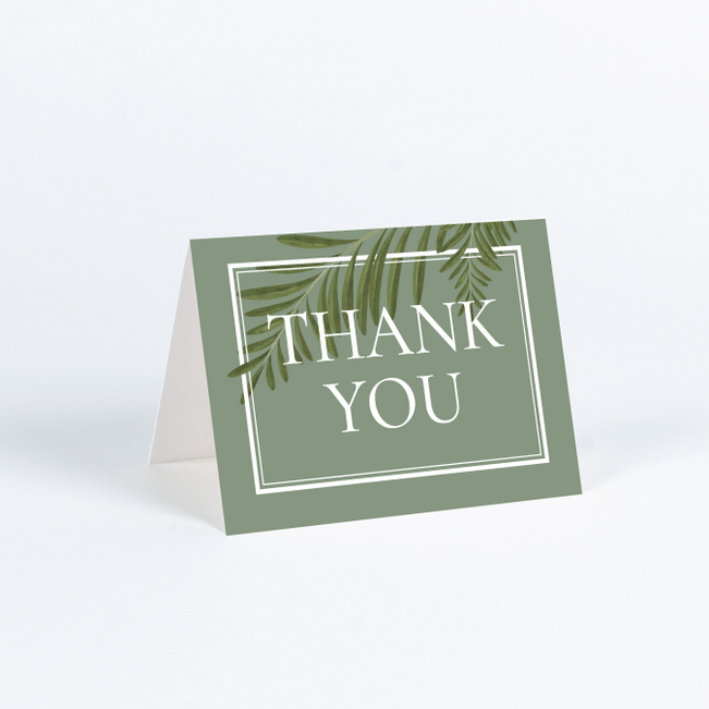 Tropical Palms Wedding Thank You Cards - Green